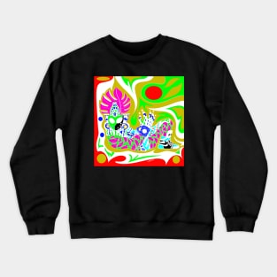 chak mool alien in mayan shoes pattern ecopop Crewneck Sweatshirt